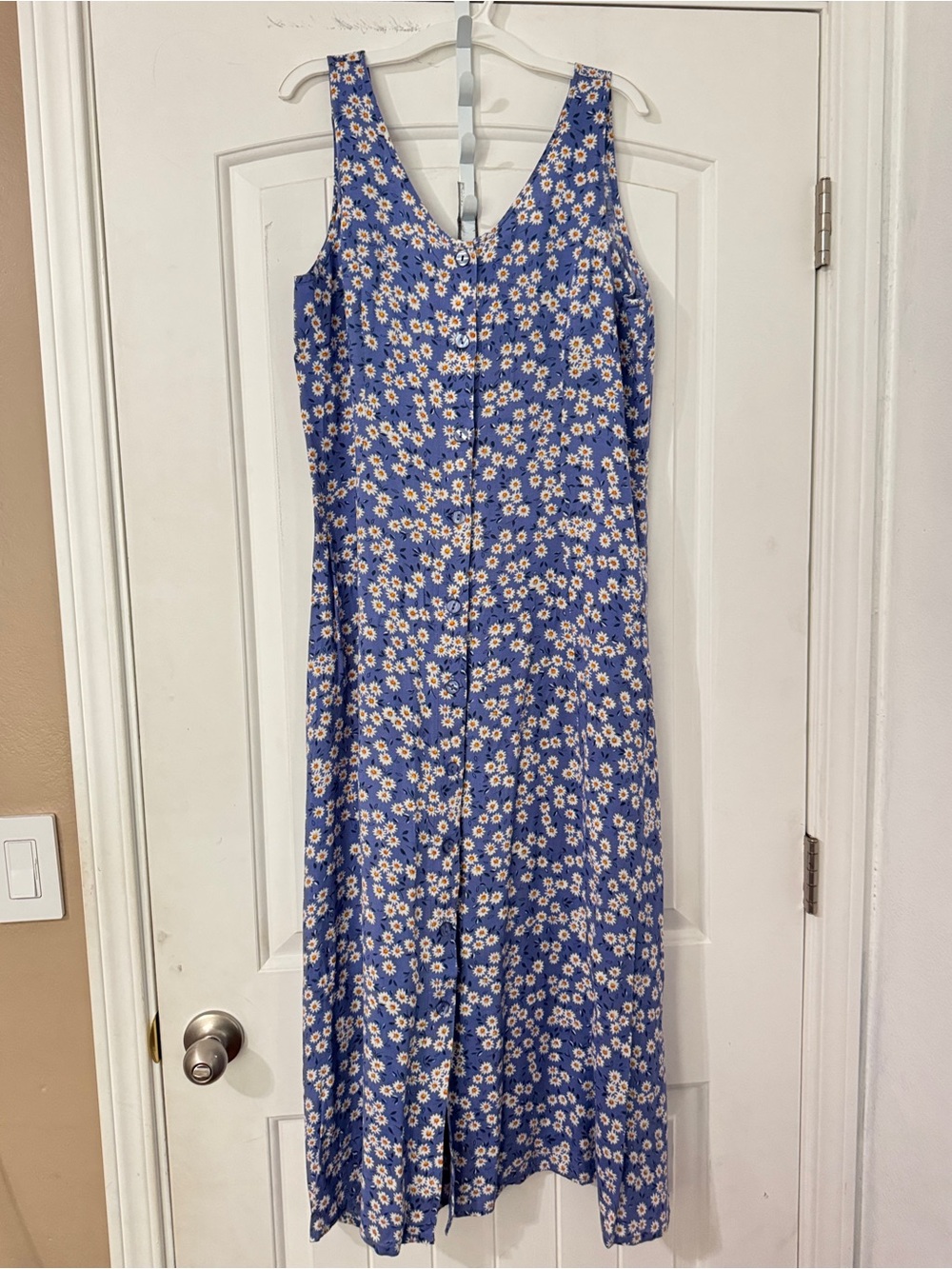 Daisy floral print blue dress